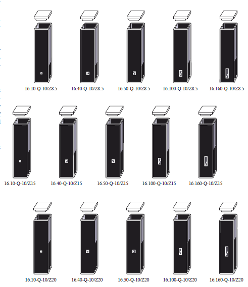 16 style Quartz Cuvette Sub-micro cell, Absorbance